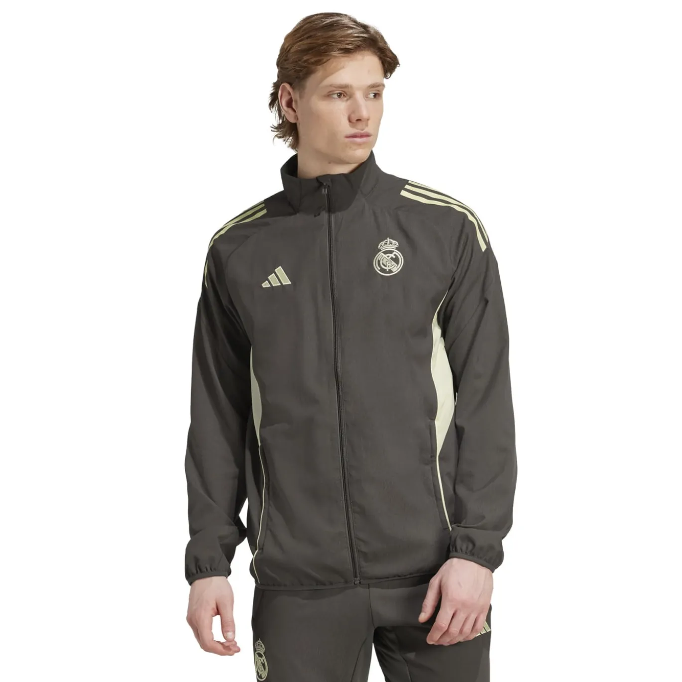 adidas Real Madrid Presentatie Trainingsjack 2025-2026 Grijs Lichtgroen