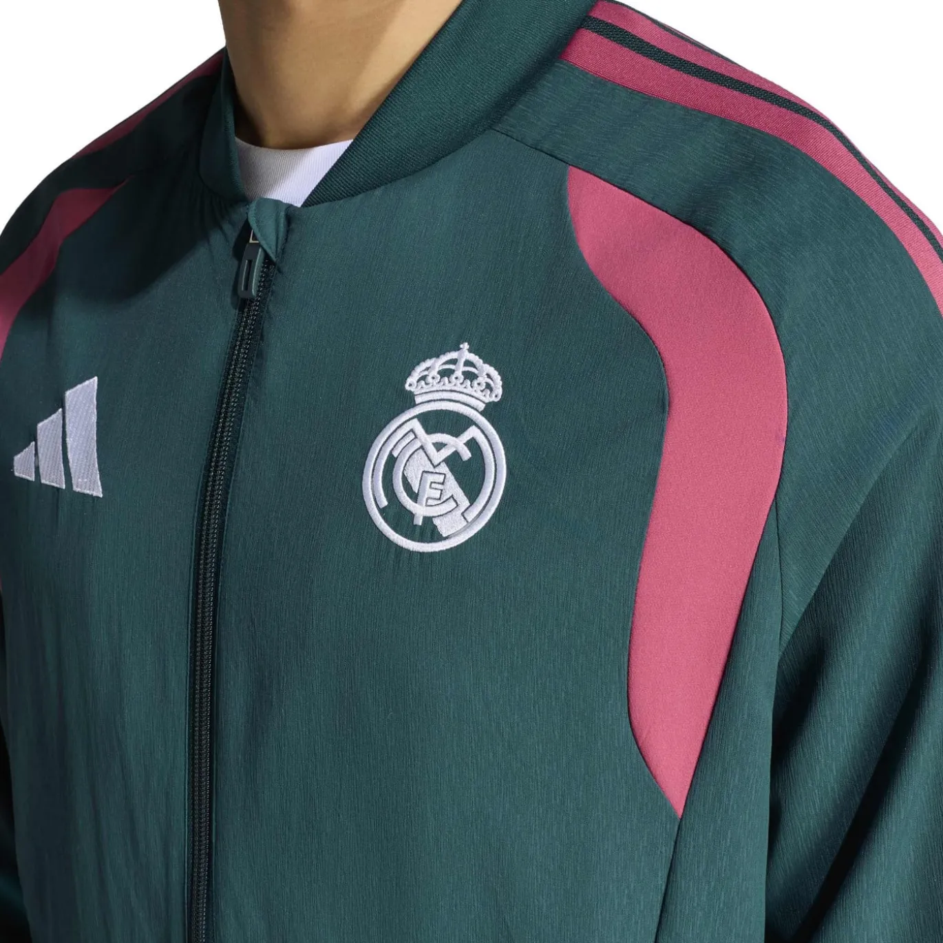 adidas Real Madrid Presentatie Trainingsjack 2026-2027 Donkergroen Roze Wit
