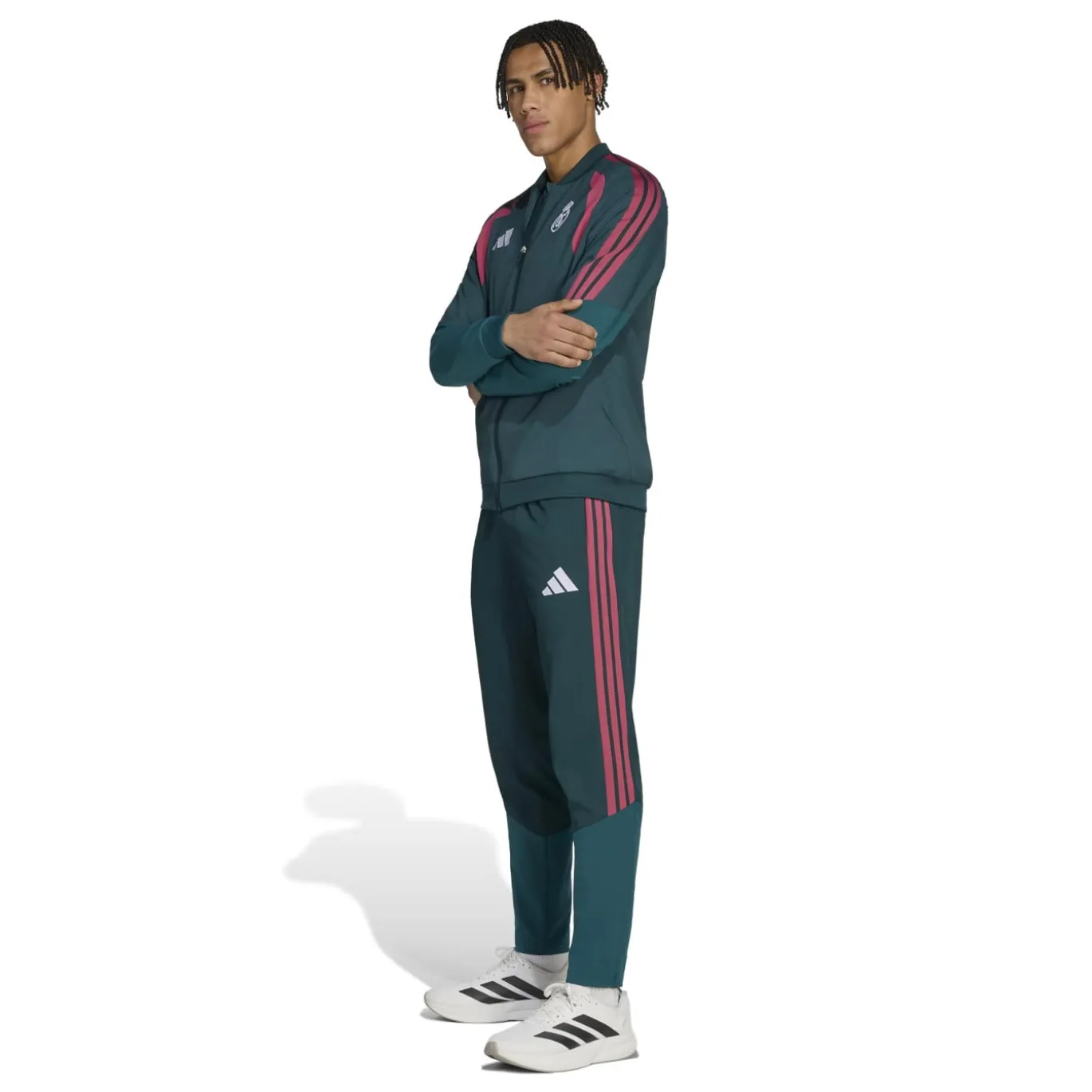 adidas Real Madrid Presentatie Trainingsbroek 2026-2027 Donkergroen Roze Wit