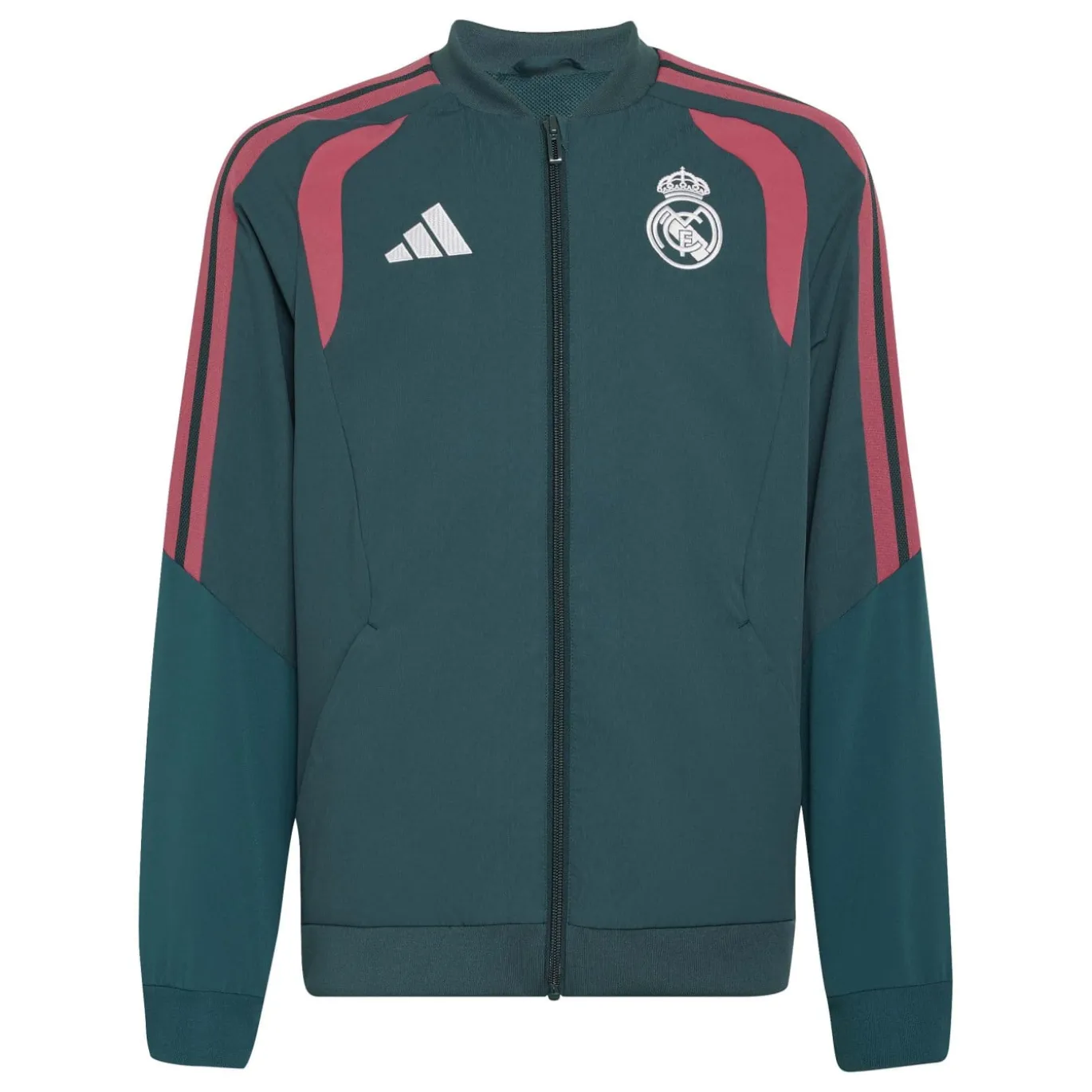 adidas Real Madrid Presentatie Trainingspak 2026-2027 Kids Donkergroen Roze Wit