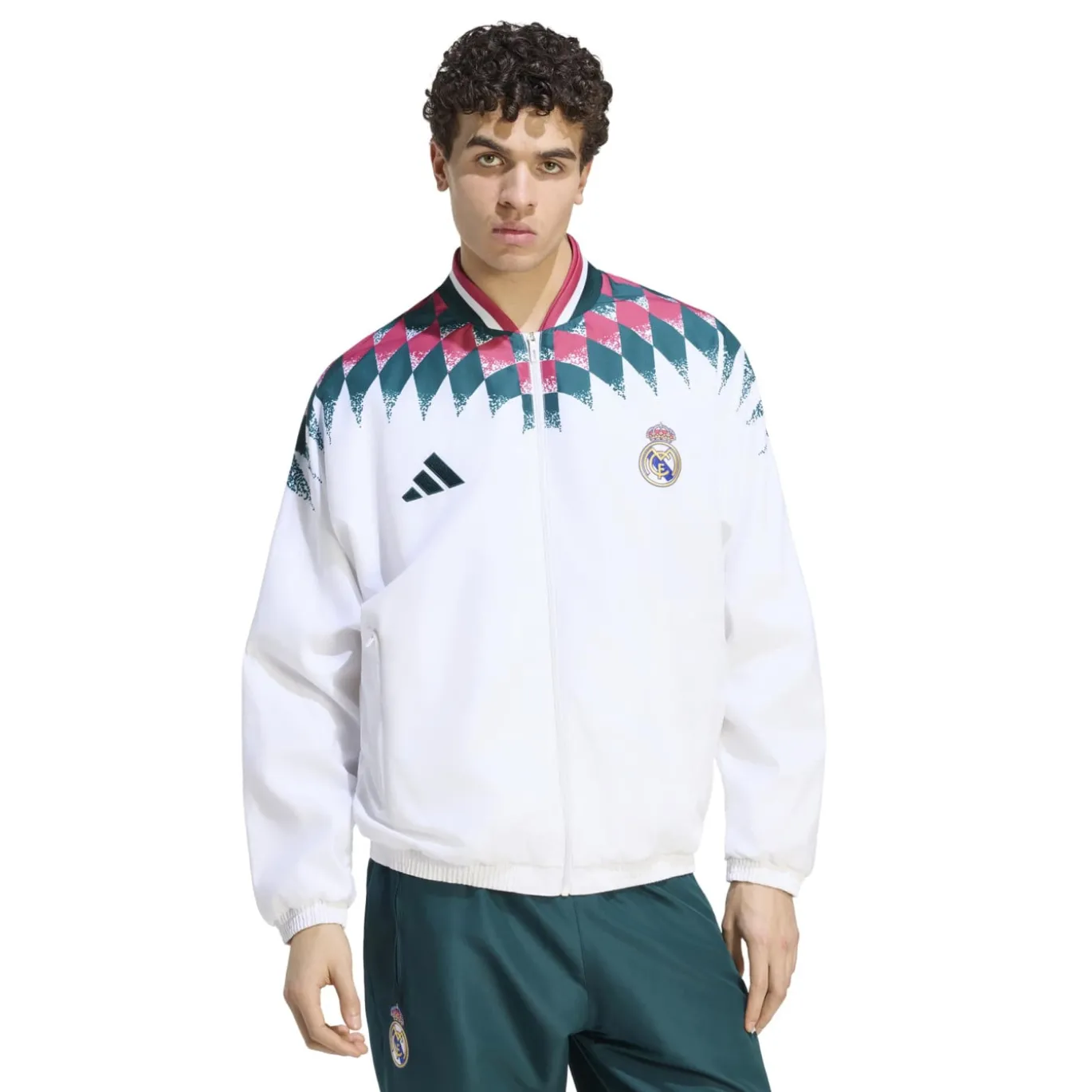 adidas Real Madrid Stadium Trainingsjack 2026-2027 Wit Zwart Paars Donkergroen