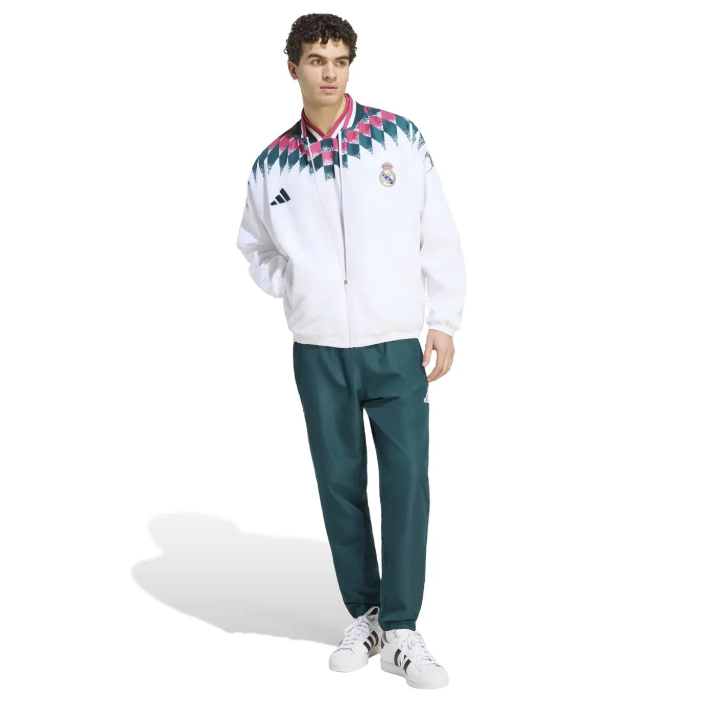adidas Real Madrid Stadium Trainingsjack 2026-2027 Wit Zwart Paars Donkergroen