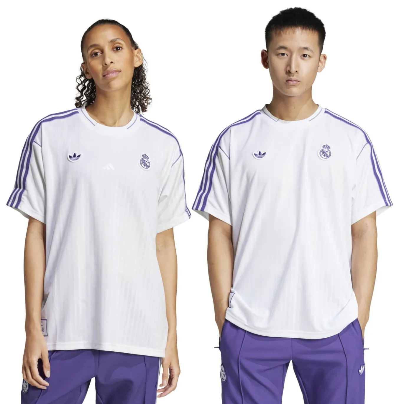 adidas Real Madrid Terrace Icons T-Shirt Wit Paars