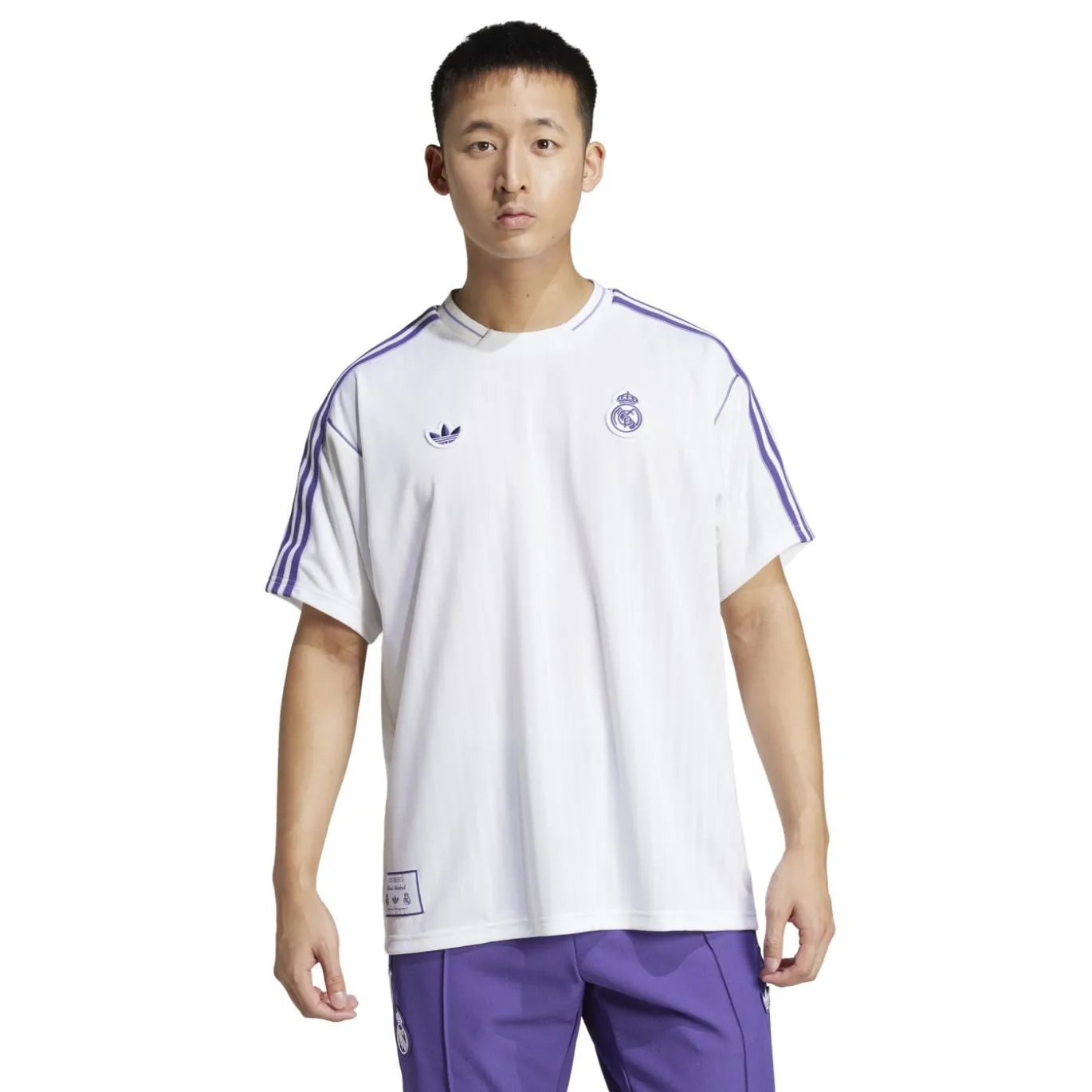 adidas Real Madrid Terrace Icons T-Shirt Wit Paars