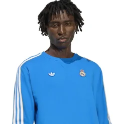 adidas Real Madrid Terrace Icons Crew Sweater Blauw Wit