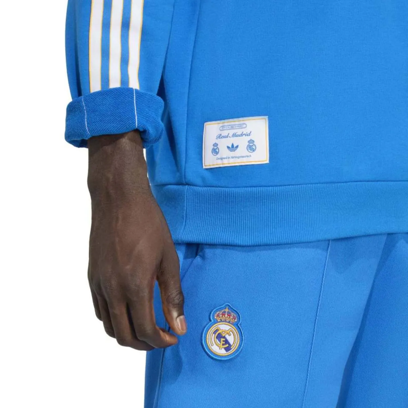 adidas Real Madrid Terrace Icons Crew Sweater Blauw Wit