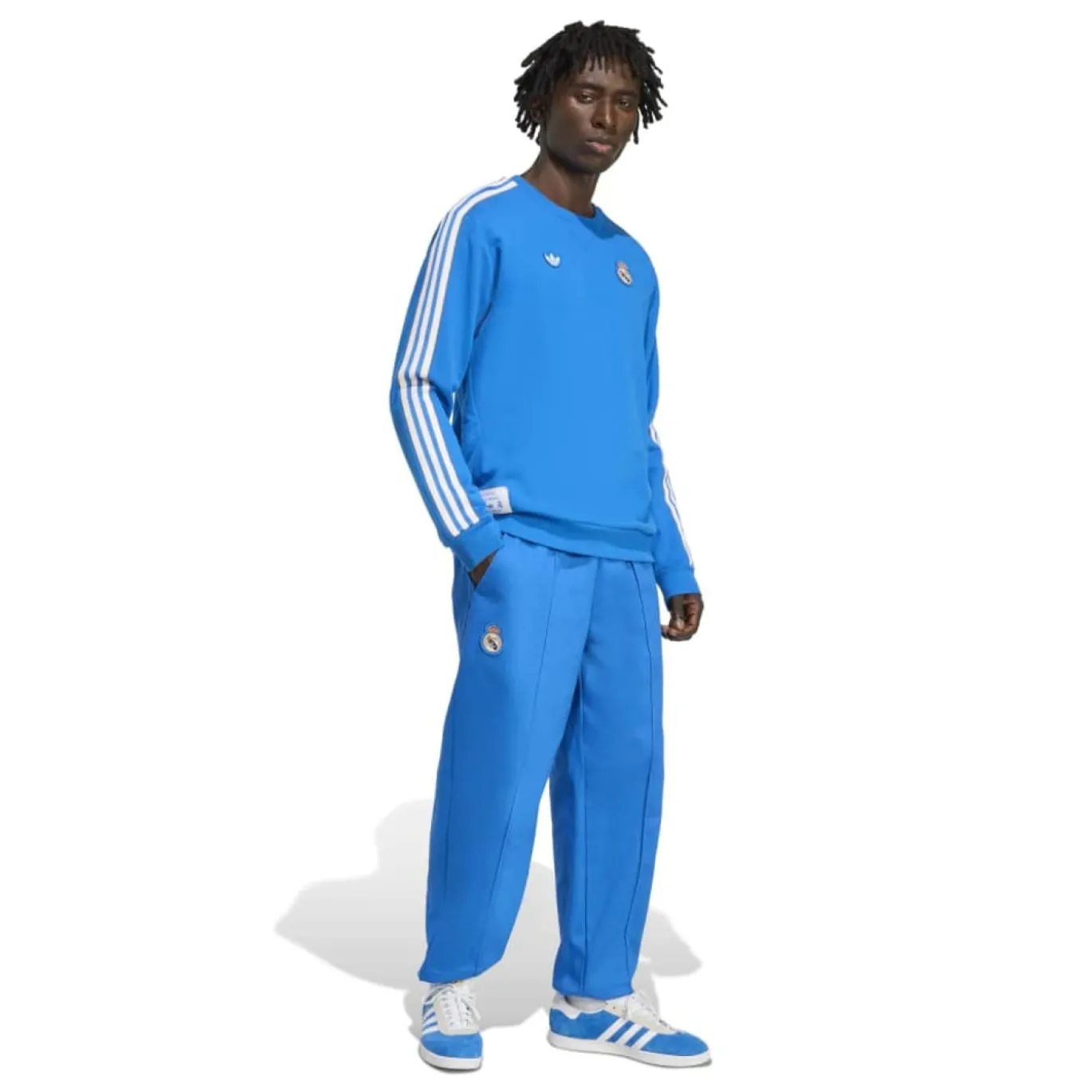 adidas Real Madrid Terrace Icons Crew Sweater Blauw Wit