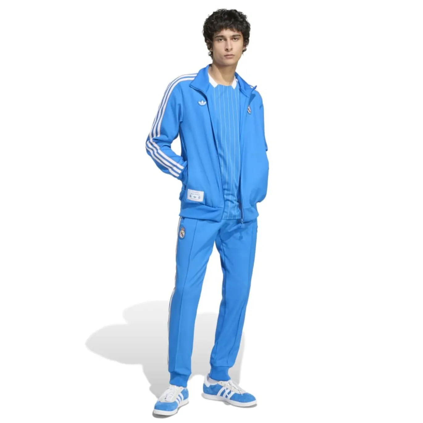 adidas Real Madrid Terrace Icons Trainingspak Full-Zip Blauw Wit