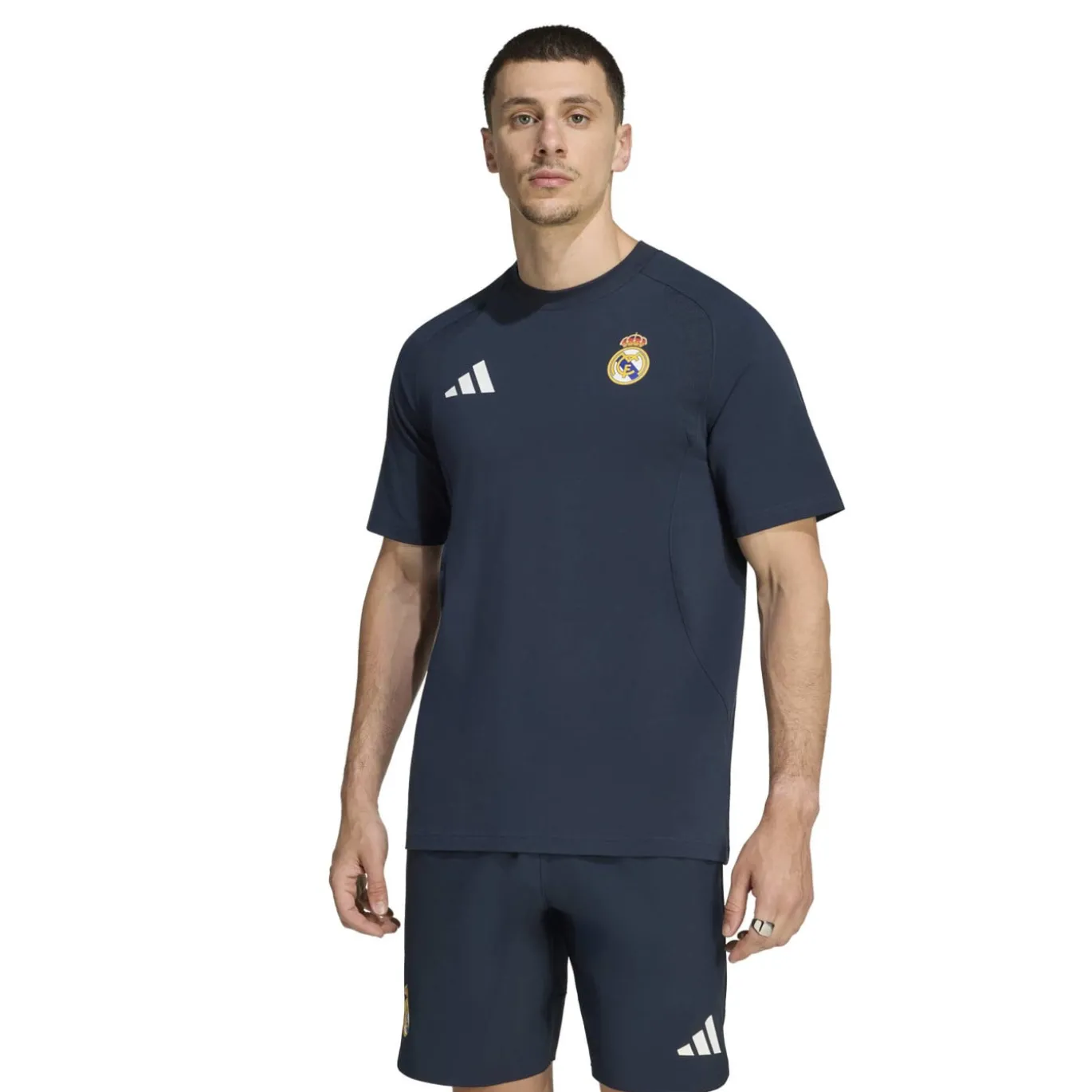 adidas Real Madrid Tiro Travel T-Shirt 2026-2027 Donkerblauw Wit