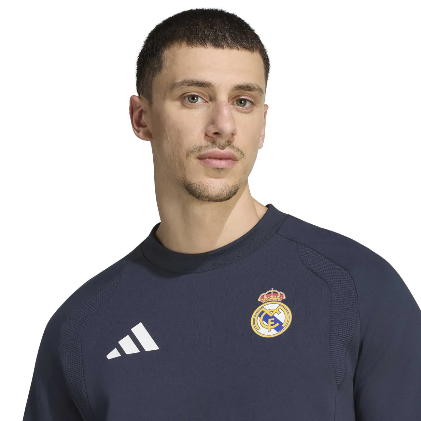 adidas Real Madrid Tiro Travel Crew Sweater 2026-2027 Donkerblauw Wit