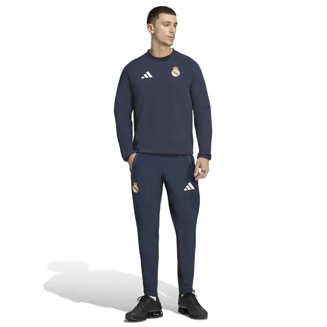 adidas Real Madrid Tiro Travel Crew Sweater 2026-2027 Donkerblauw Wit