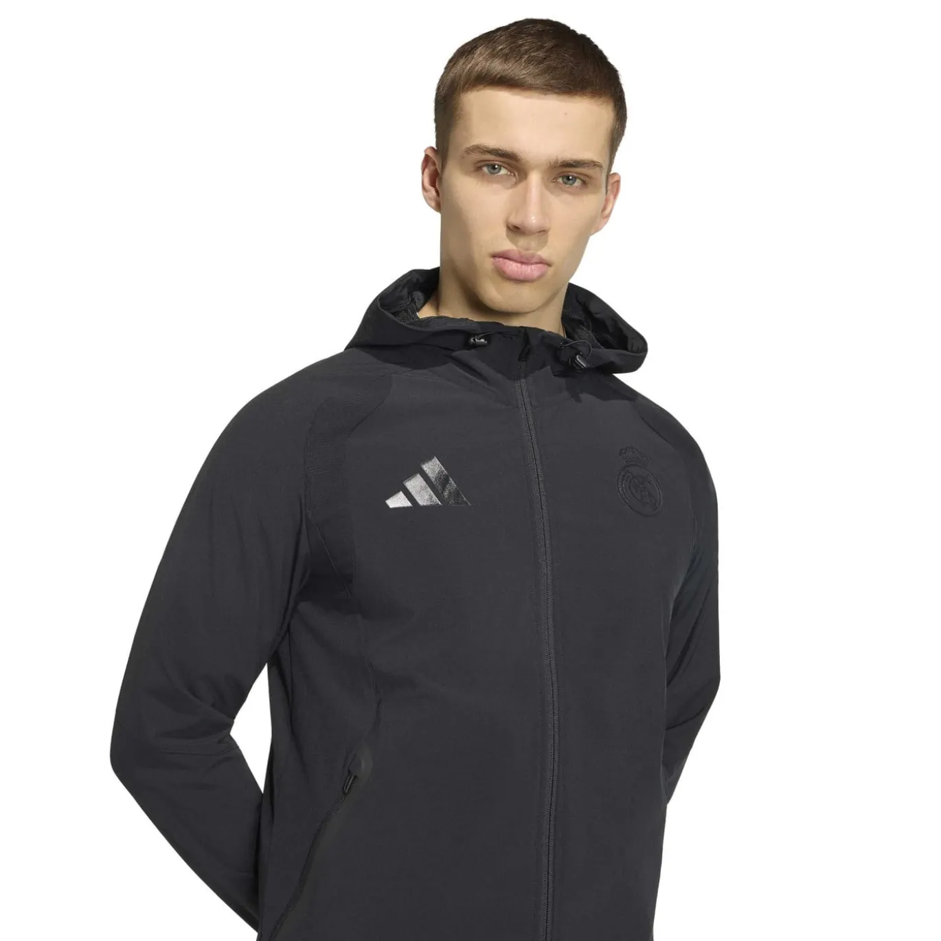 adidas Real Madrid Tiro Travel Trainingspak Full-Zip Zwart