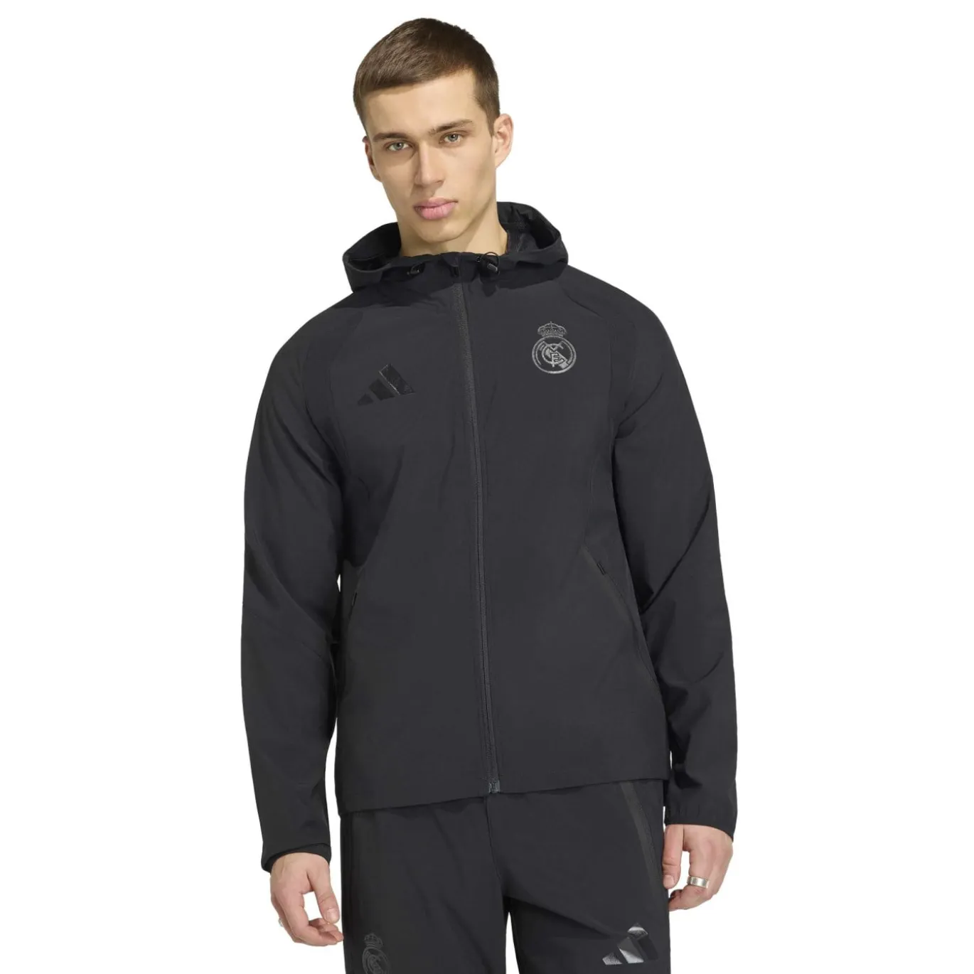 adidas Real Madrid Tiro Travel Trainingspak Full-Zip Zwart