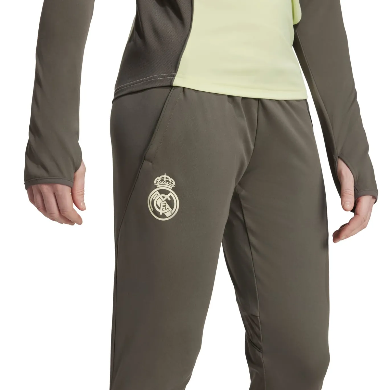 adidas Real Madrid Trainingsbroek 2025-2026 Dames Grijs Lichtgroen