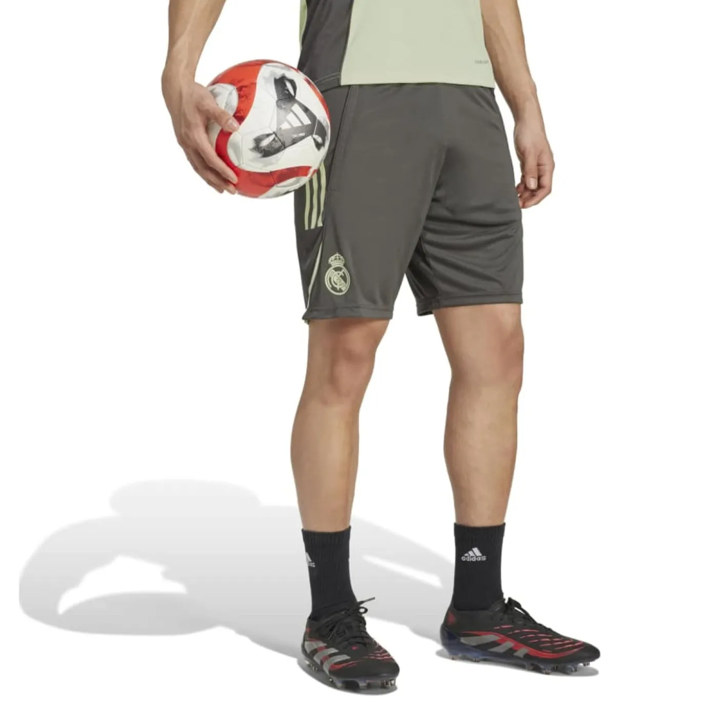 adidas Real Madrid Trainingsbroekje 2025-2026 Grijs Lichtgroen