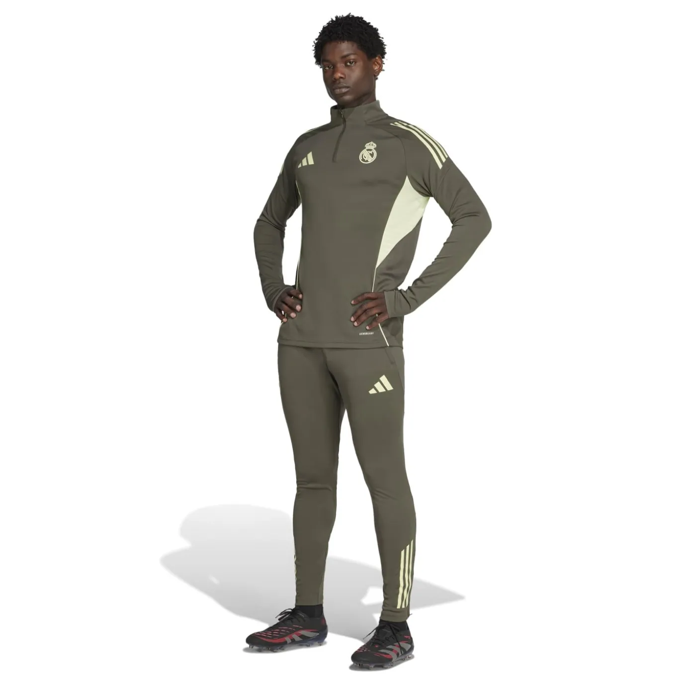 adidas Real Madrid Trainingspak 1/4-Zip 2025-2026 Grijs Lichtgroen