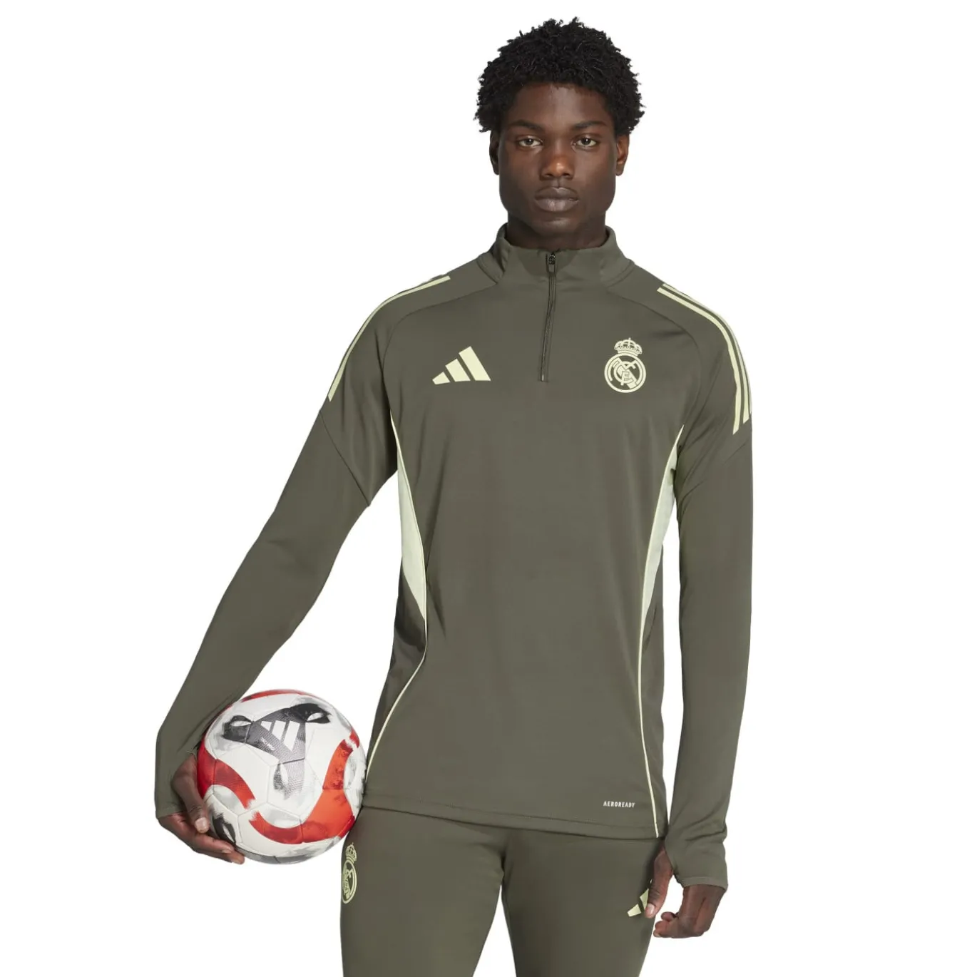 adidas Real Madrid Trainingspak 1/4-Zip 2025-2026 Grijs Lichtgroen