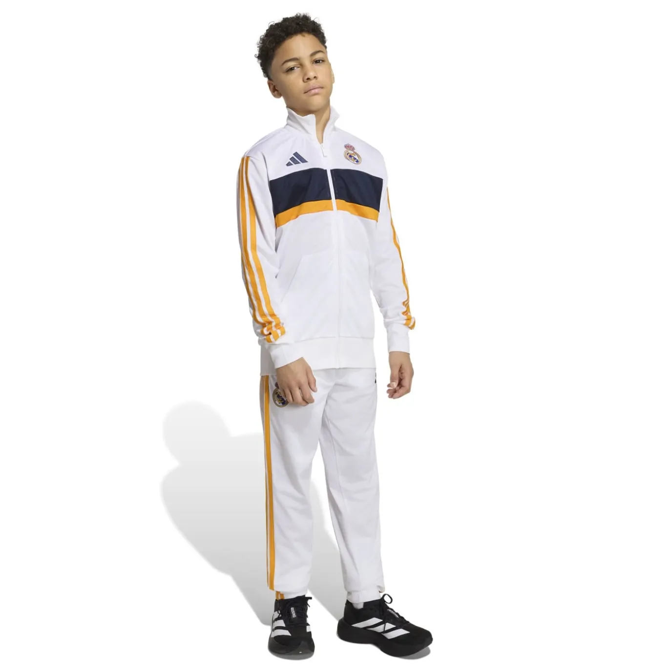 adidas Real Madrid Trainingspak 2026-2027 Kids Wit Donkergrijs Oranje