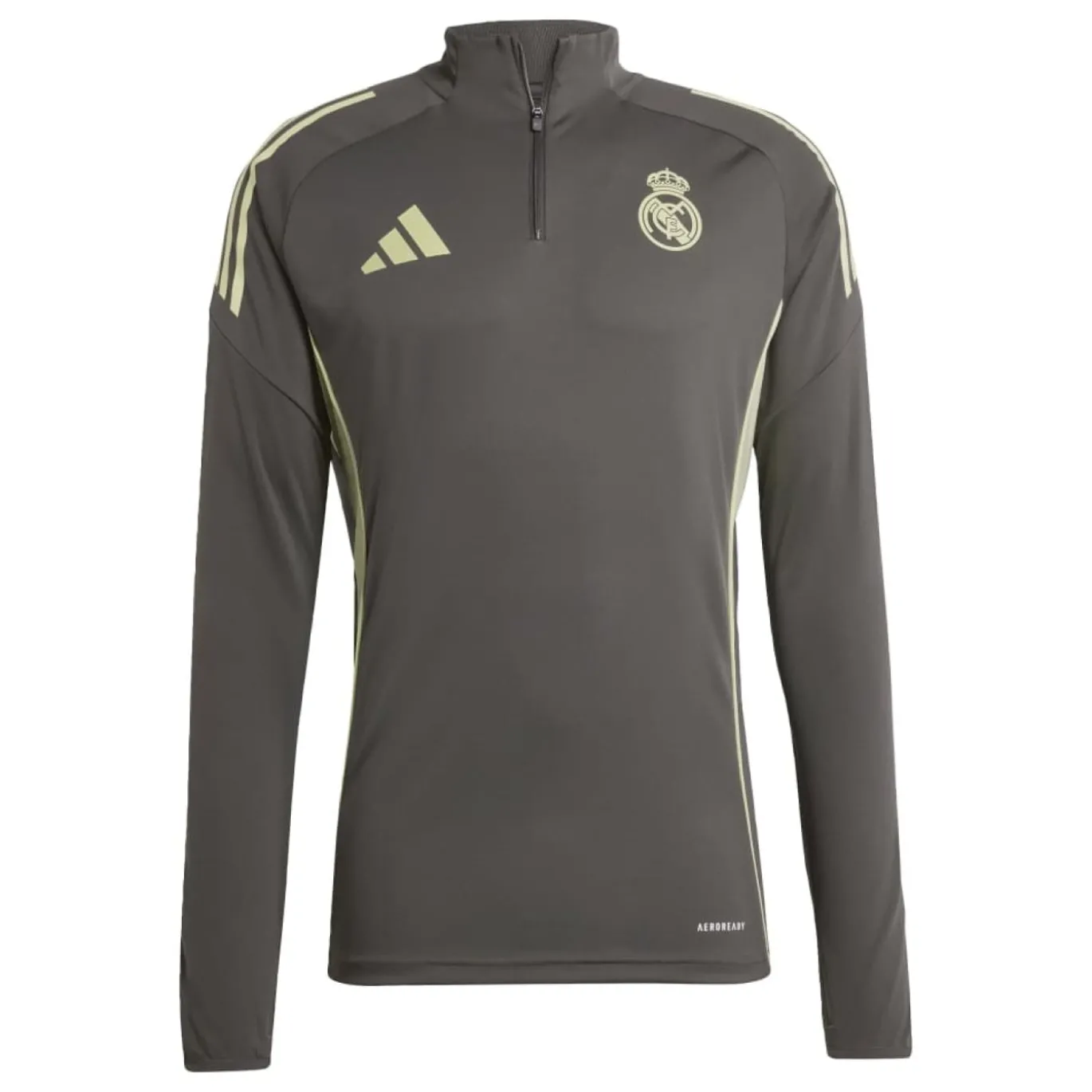 adidas Real Madrid Trainingstrui 1/4-Zip 2025-2026 Grijs Lichtgroen