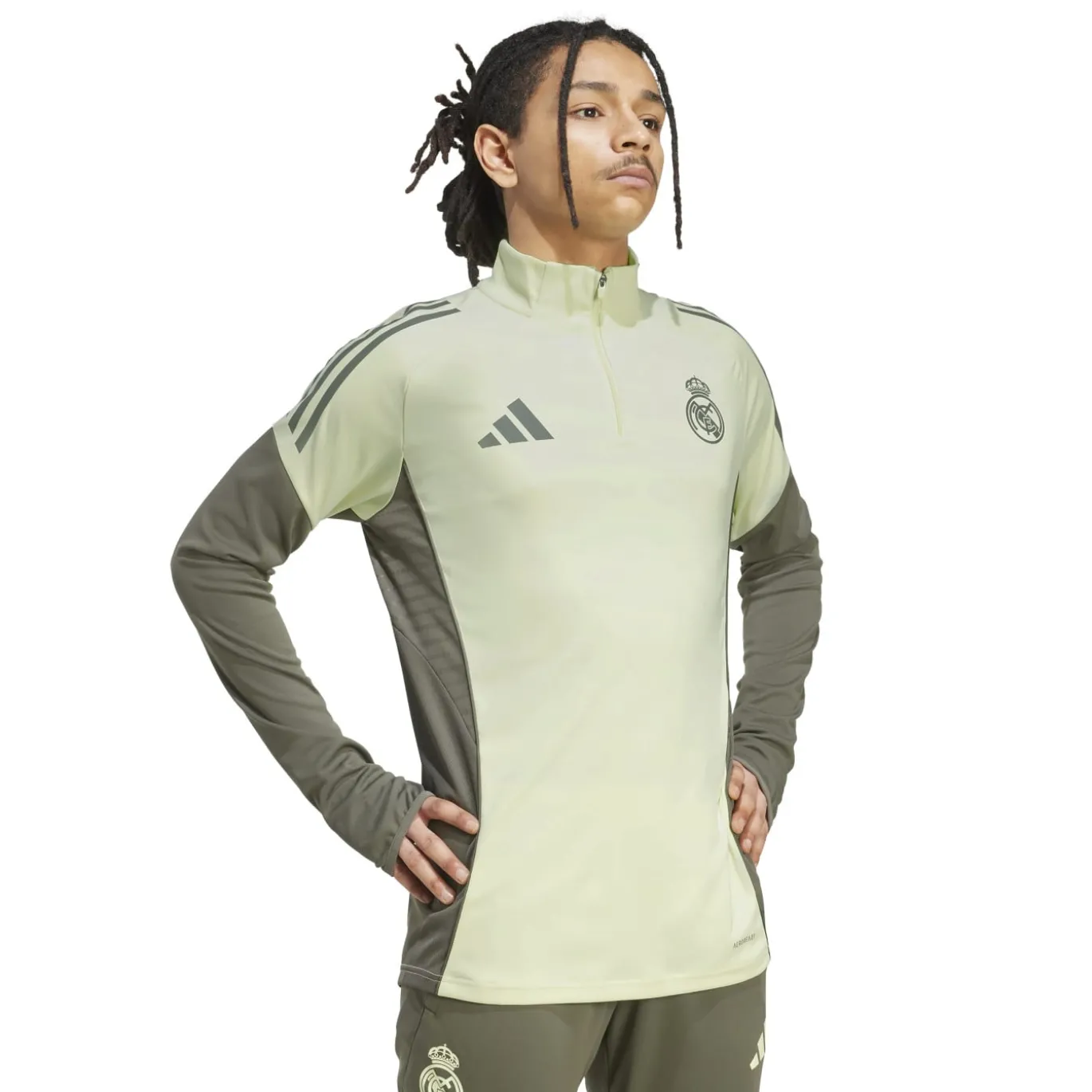 adidas Real Madrid Trainingstrui 1/4-Zip 2025-2026 Lichtgroen Grijs