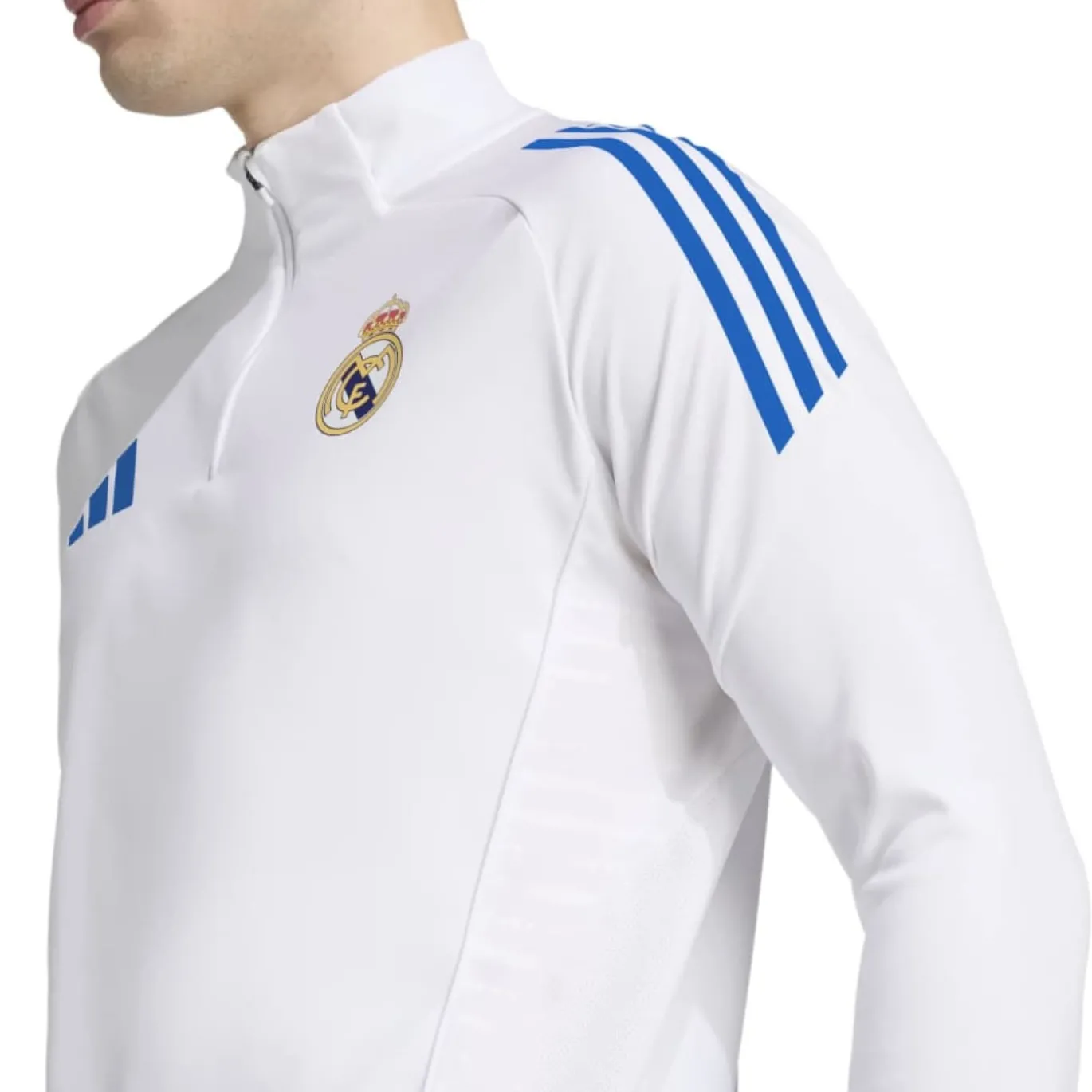 adidas Real Madrid Trainingstrui 1/4-Zip Europees 2025-2026 Wit Blauw