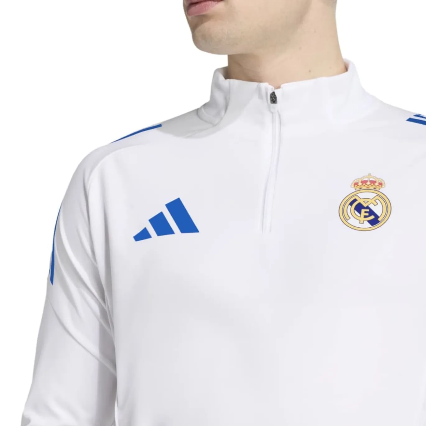 adidas Real Madrid Trainingstrui 1/4-Zip Europees 2025-2026 Wit Blauw