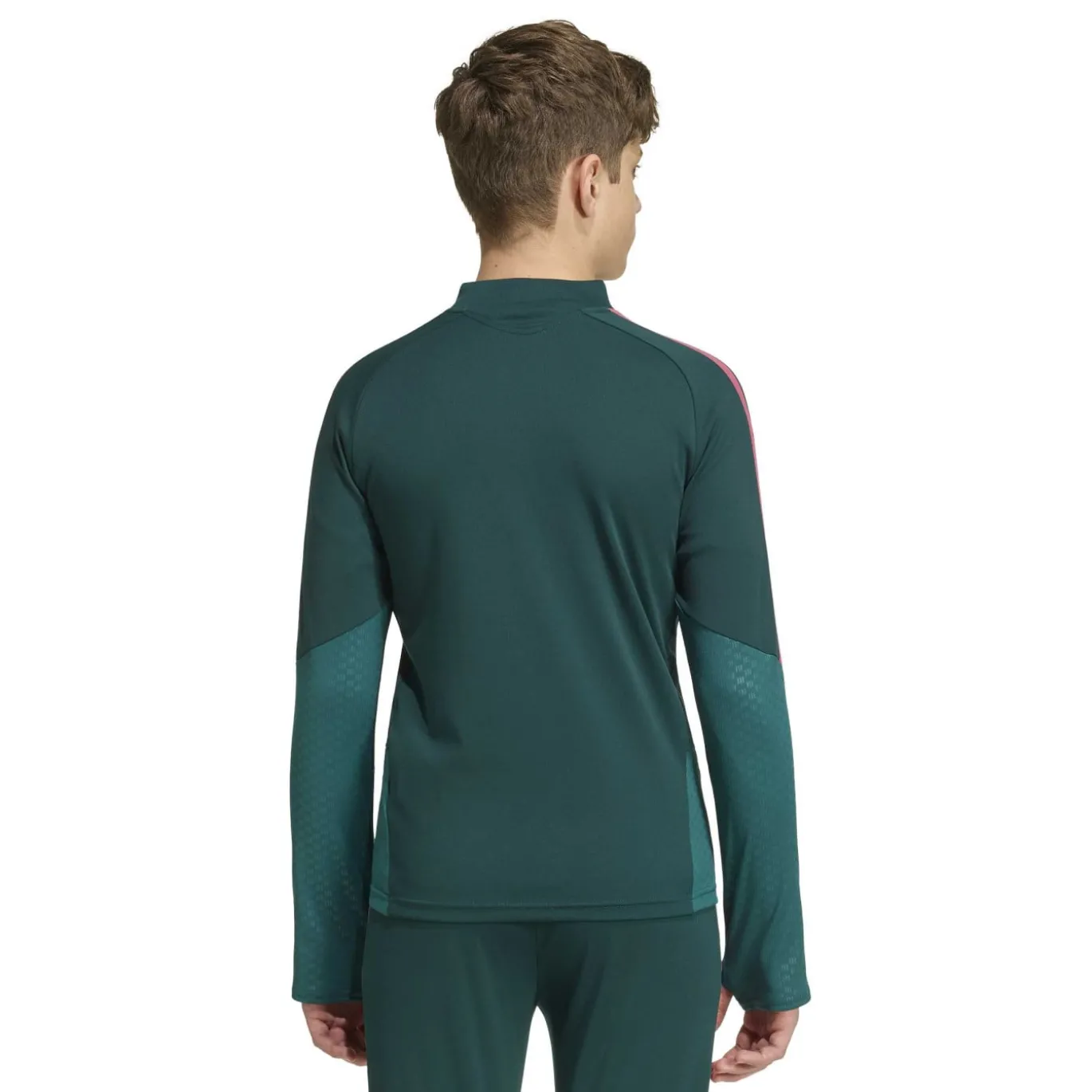 adidas Real Madrid Trainingstrui 1/4-Zip 2026-2027 Kids Donkergroen Roze Wit