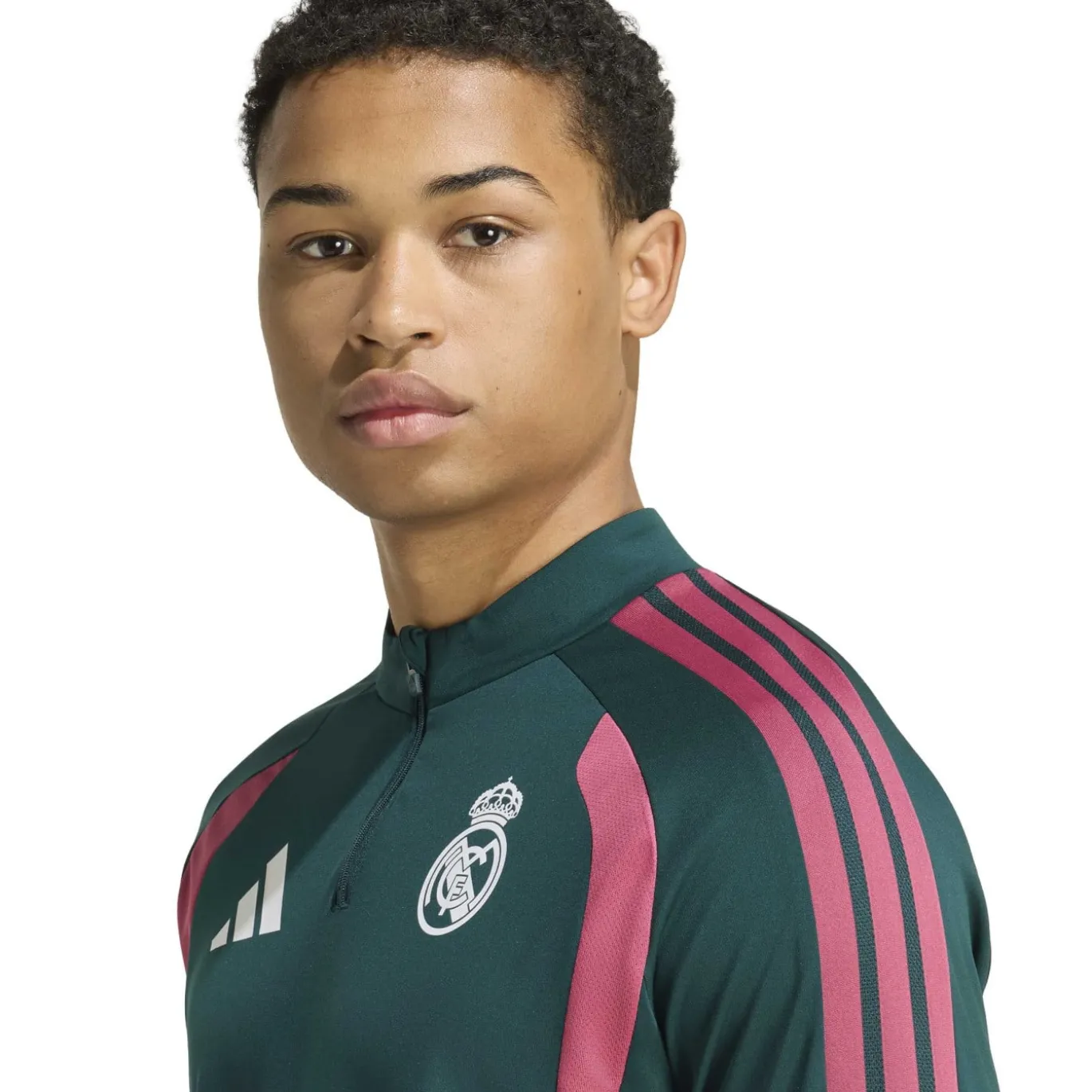 adidas Real Madrid Trainingstrui 1/4-Zip 2026-2027 Donkergroen Roze Wit