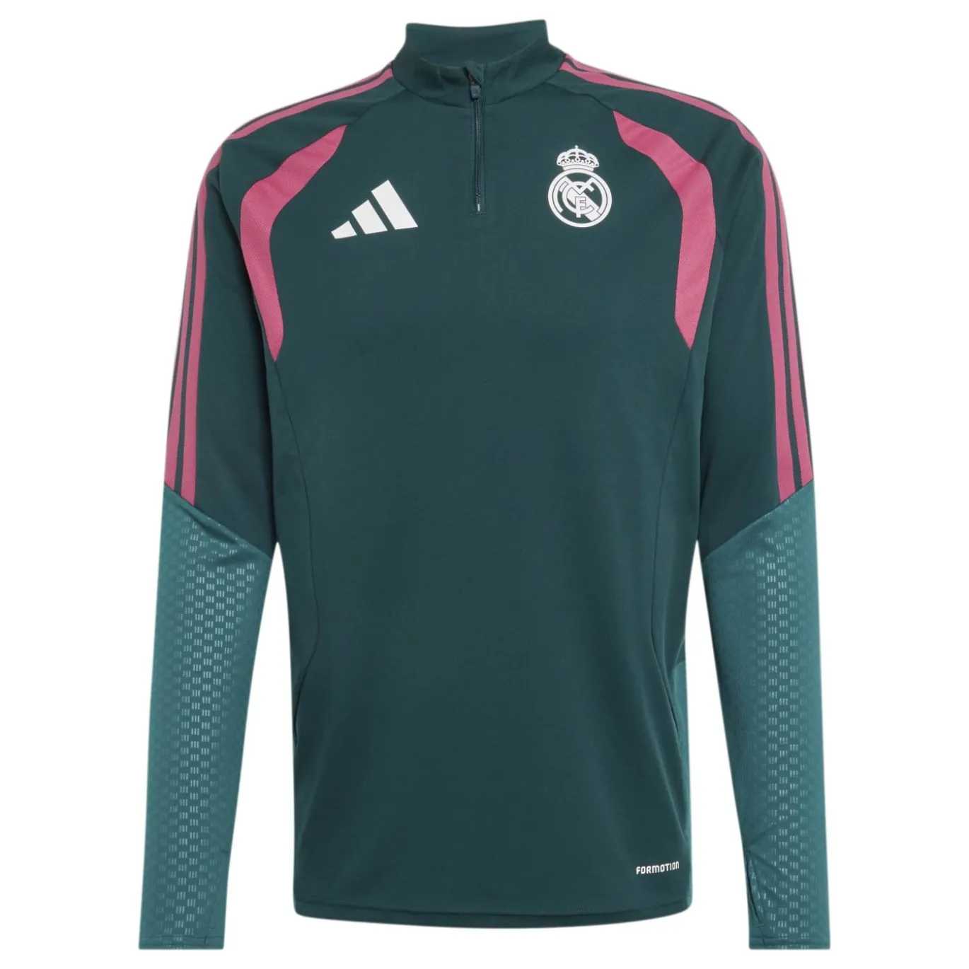 adidas Real Madrid Trainingstrui 1/4-Zip 2026-2027 Donkergroen Roze Wit