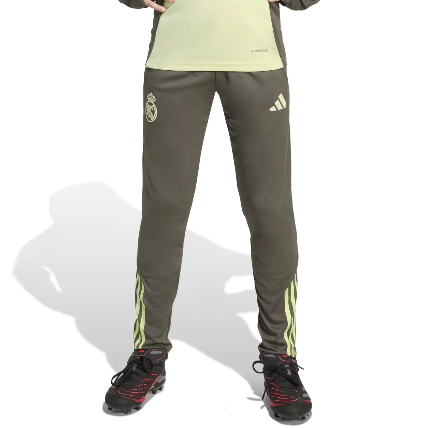 adidas Real Madrid Trainingsbroek 2025-2026 Kids Grijs Lichtgroen