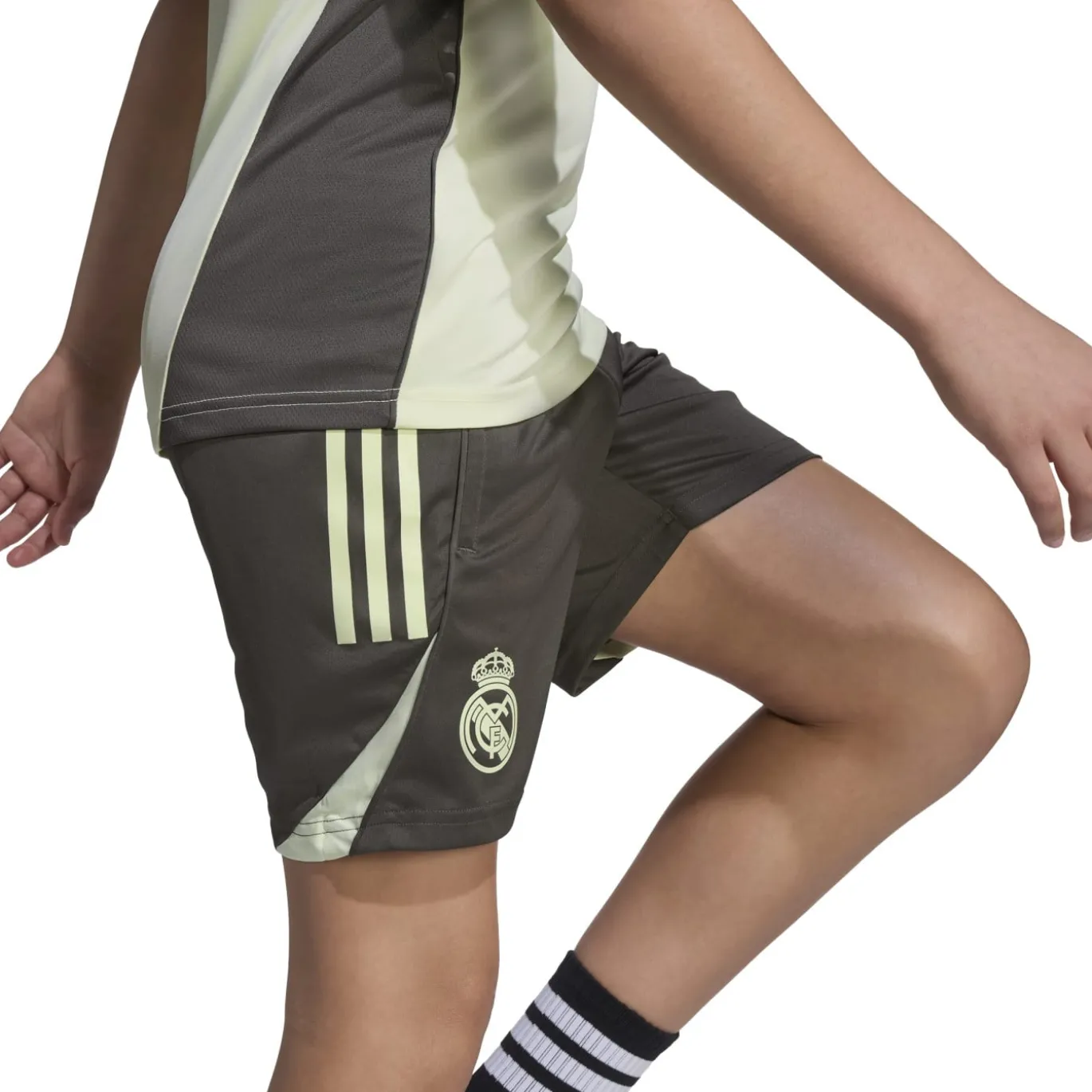 adidas Real Madrid Trainingsbroekje 2025-2026 Kids Grijs Lichtgroen