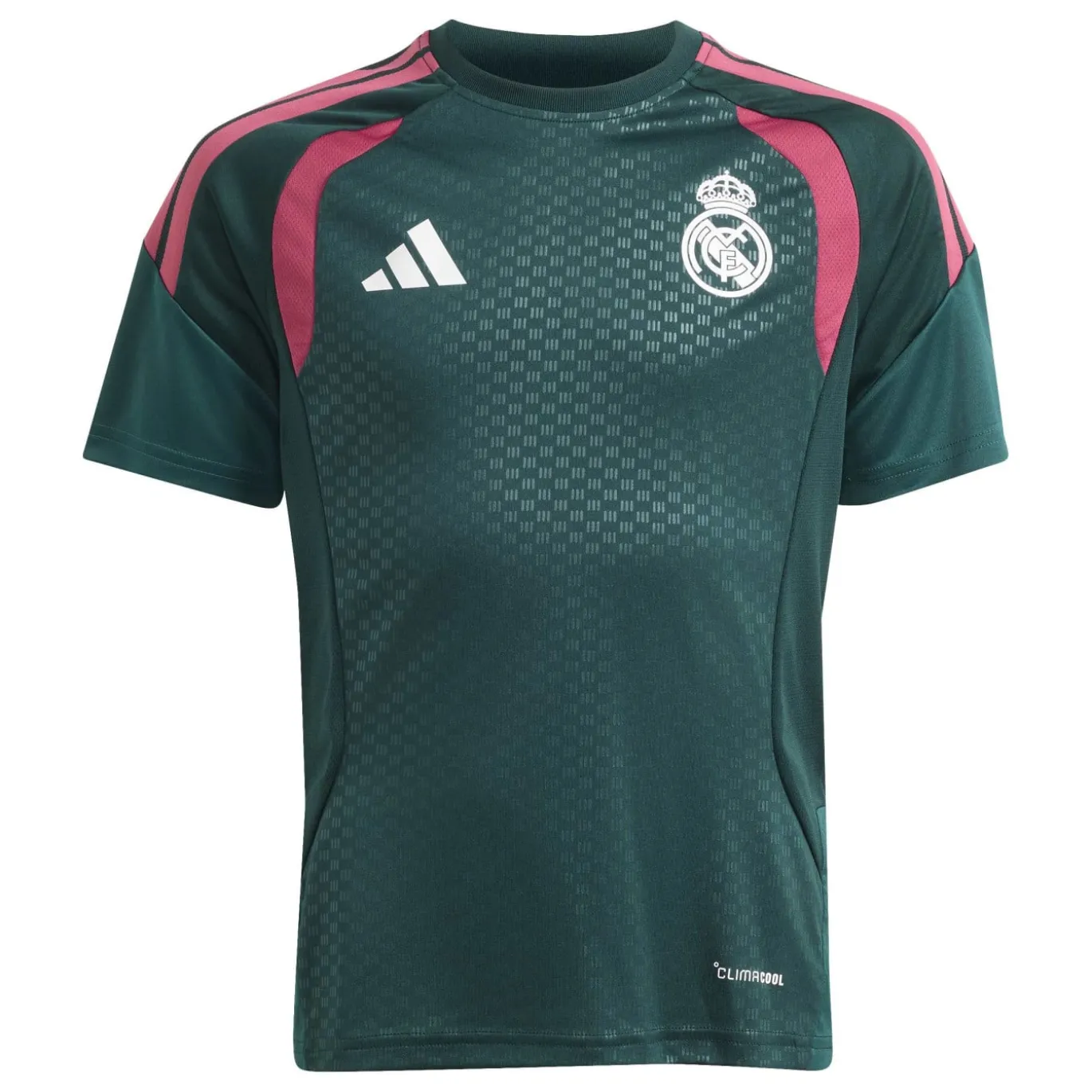 adidas Real Madrid Trainingsshirt 2026-2027 Kids Donkergroen Roze Wit