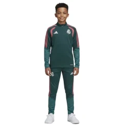 adidas Real Madrid Trainingspak 1/4-Zip 2026-2027 Kids Donkergroen Roze Wit