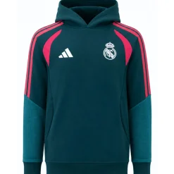 adidas Real Madrid Trainingspak Hooded 2026-2027 Kids Donkergroen Roze Wit