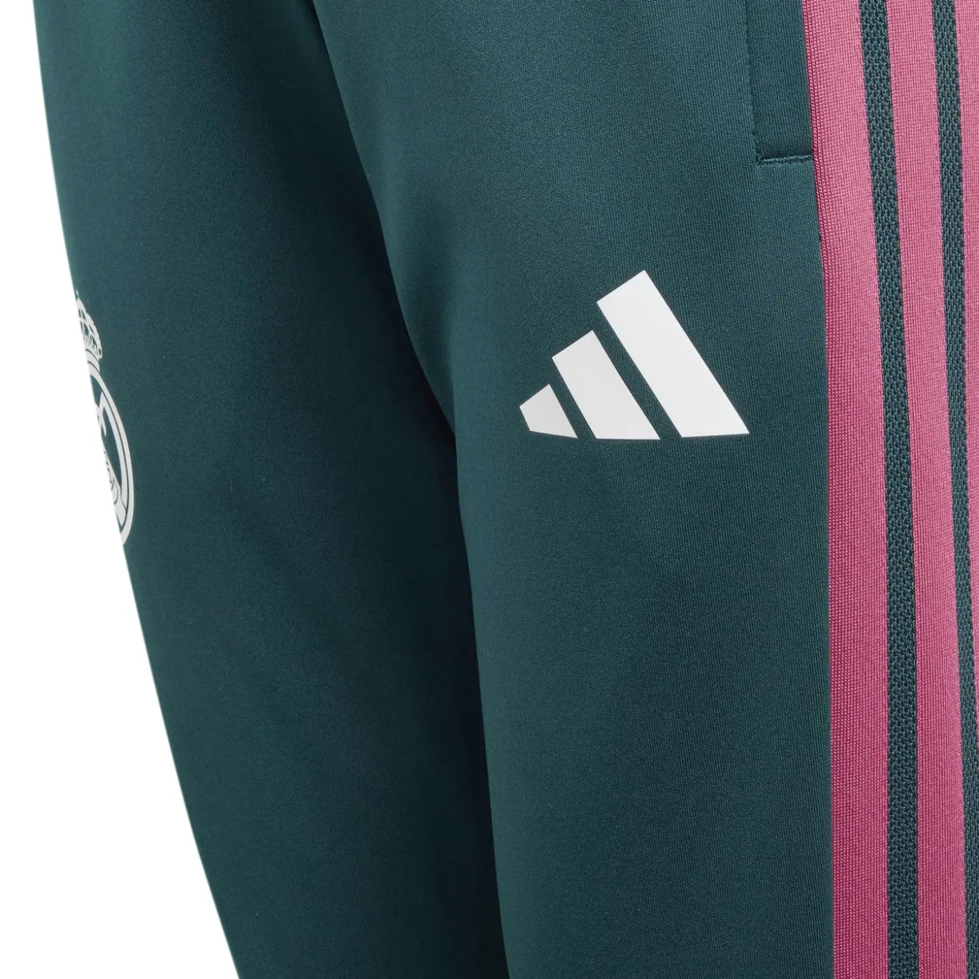 adidas Real Madrid Trainingspak Hooded 2026-2027 Kids Donkergroen Roze Wit