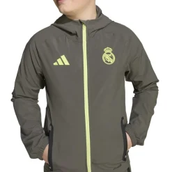 adidas Real Madrid Vis Tech Trainingspak Full-Zip Kids Grijs Lichtgroen
