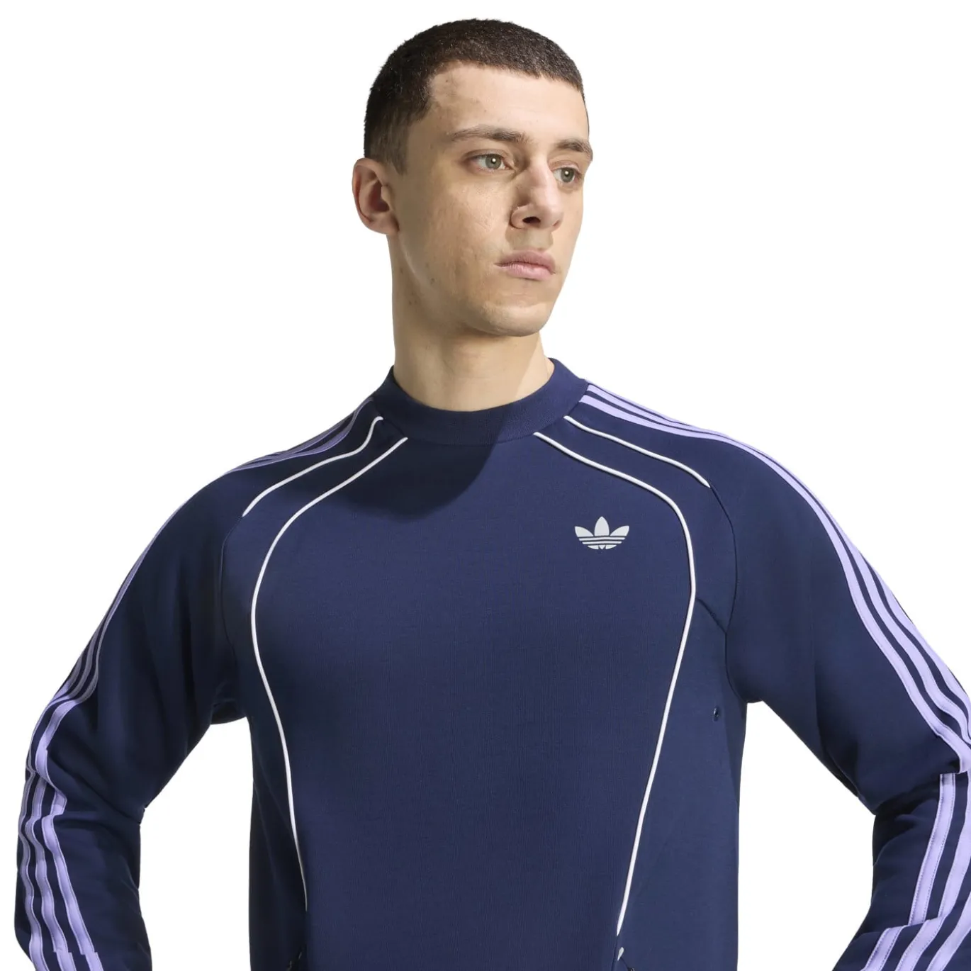 adidas Spacer Crew Trainingspak Donkerblauw Paars Wit