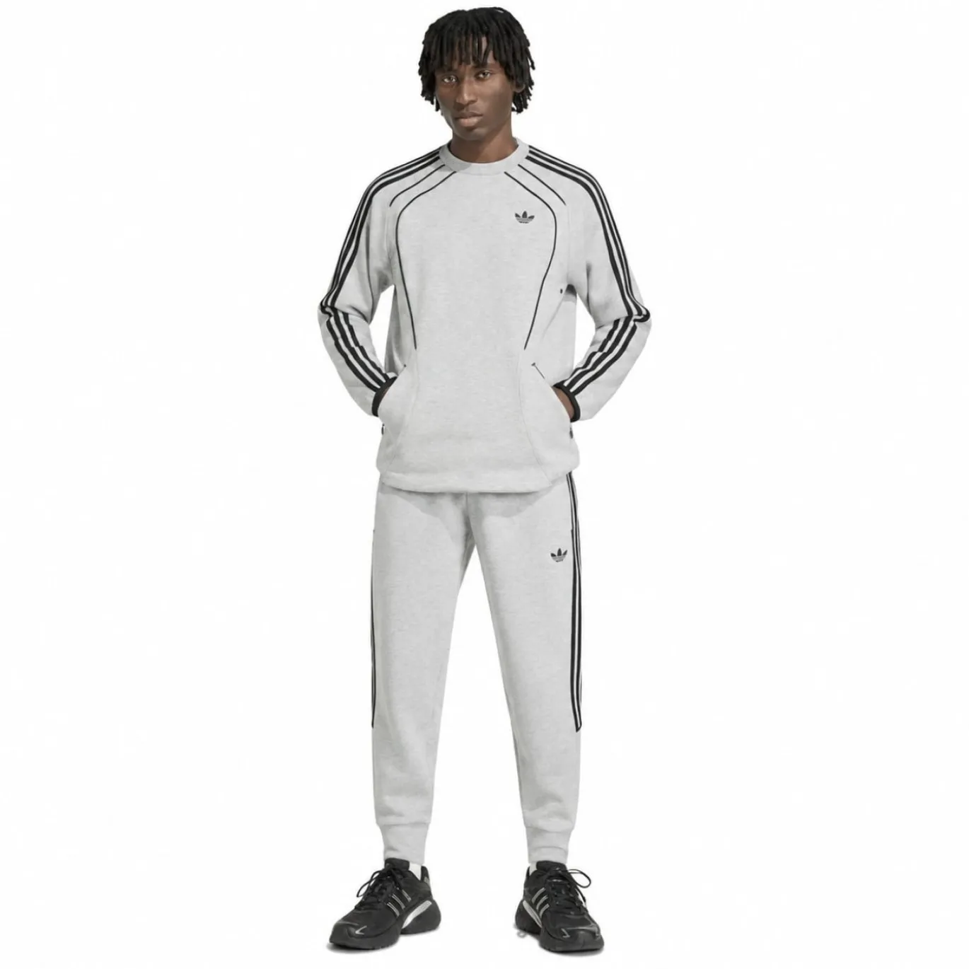 adidas Spacer Crew Trainingspak Grijs Zwart