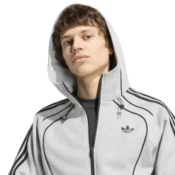 adidas Spacer Trainingsjack Hooded Grijs Zwart