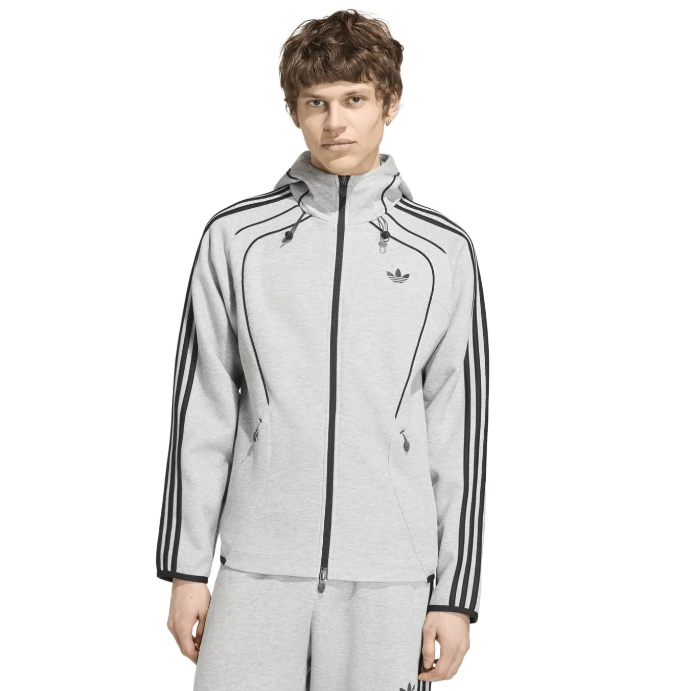 adidas Spacer Trainingsjack Hooded Grijs Zwart