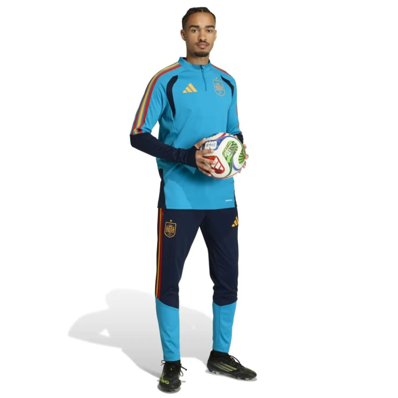 adidas Spanje Trainingspak 1/4-Zip 2026-2028 Lichtblauw Donkerblauw Geel