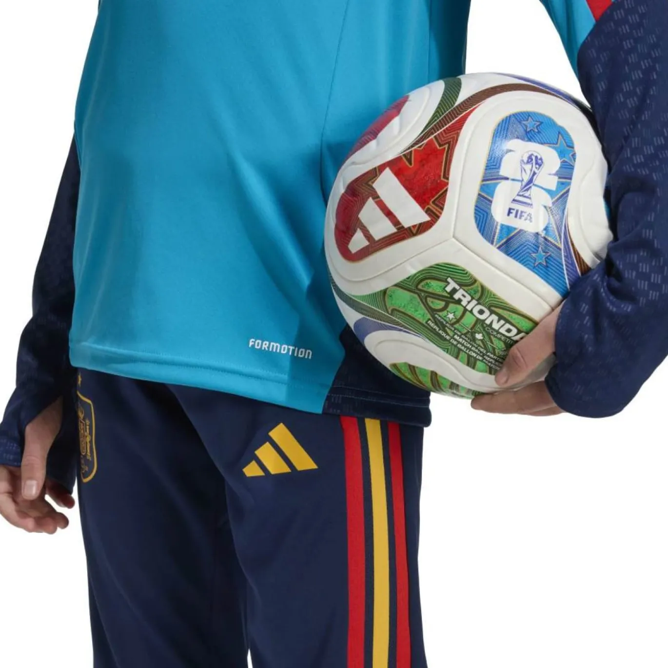 adidas Spanje Trainingspak 1/4-Zip 2026-2028 Kids Lichtblauw Donkerblauw Geel