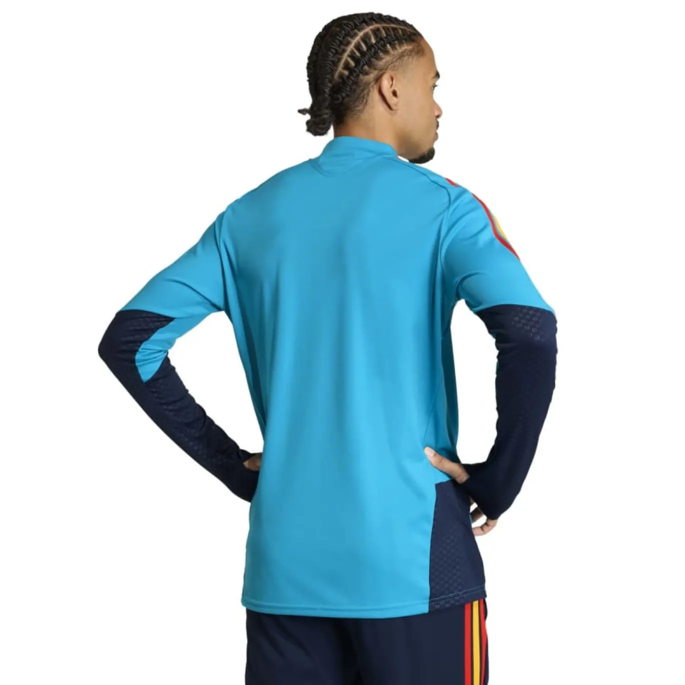 adidas Spanje Trainingstrui 1/4-Zip 2026-2028 Lichtblauw Donkerblauw Geel