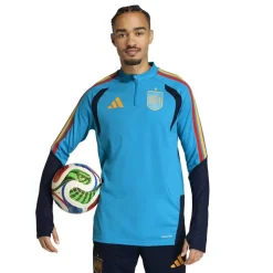 adidas Spanje Trainingstrui 1/4-Zip 2026-2028 Lichtblauw Donkerblauw Geel