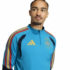 adidas Spanje Trainingstrui 1/4-Zip 2026-2028 Lichtblauw Donkerblauw Geel