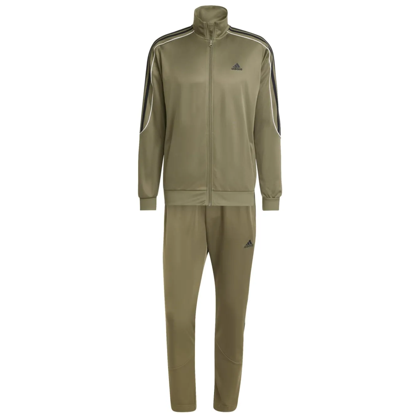 adidas Sportswear 3-Stripes Trainingspak Full-Zip Olijfgroen Zwart