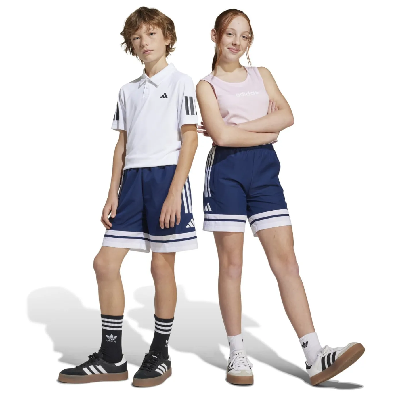 adidas Squadra 25 Downtime Broekje Kids Donkerblauw Wit