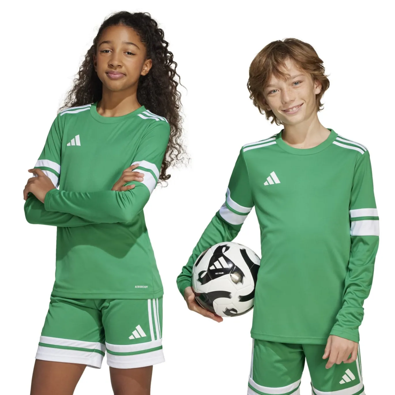 adidas Squadra 25 Voetbalshirt Lange Mouwen Kids Groen Wit
