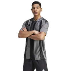 adidas Striped 24 Voetbalshirt Grijs Zwart
