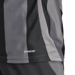 adidas Striped 24 Voetbalshirt Grijs Zwart